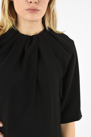 MM6 WRINKLE NECKLINE MINI DRESS WITH ZIP CLOSURE BACK