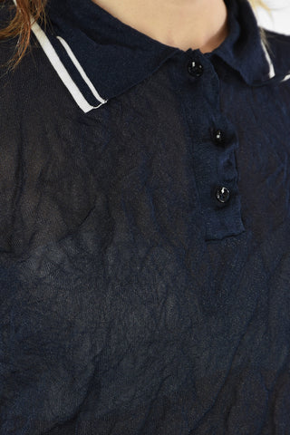MM0 LUREX CREASED EFFECT POLO