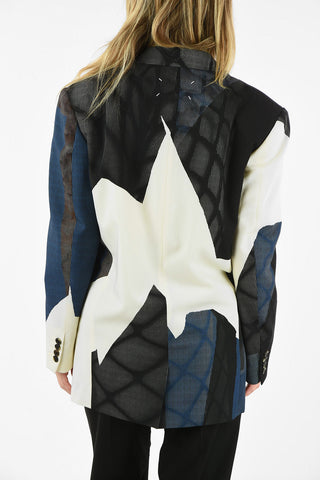 MM0 Asymmetric Print Oversized Blazer