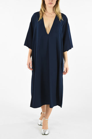MM6 PLUNGING NECKLINE FLARED TUNIC DRESS