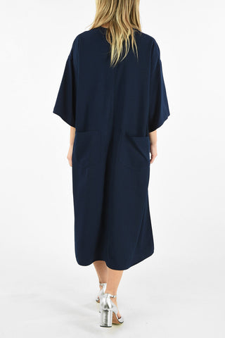 MM6 PLUNGING NECKLINE FLARED TUNIC DRESS
