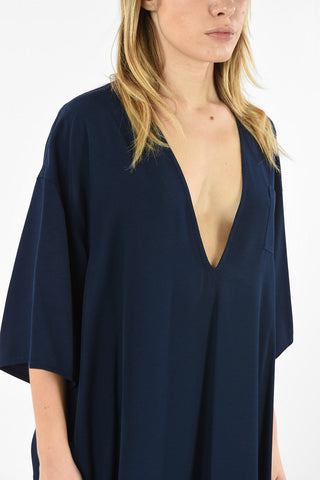 MM6 PLUNGING NECKLINE FLARED TUNIC DRESS