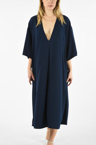 MM6 PLUNGING NECKLINE FLARED TUNIC DRESS