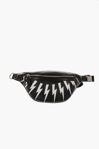 Leather PIERCED FAIRISLE THUNDERBOLT Bumbag