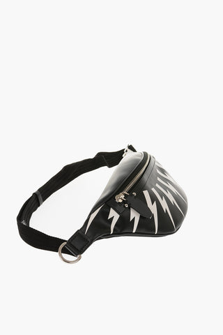 Leather PIERCED FAIRISLE THUNDERBOLT Bumbag
