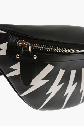 Leather PIERCED FAIRISLE THUNDERBOLT Bumbag