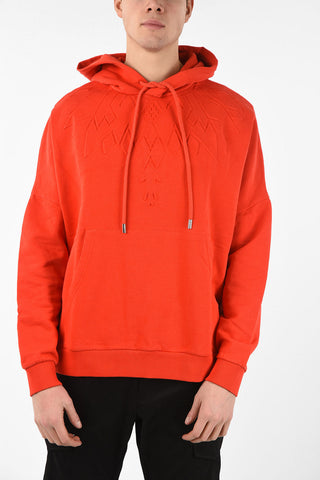 Felpa Oversize EMBOSSED WINGS in Cotone con Cappuccio