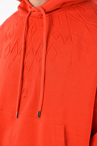 Felpa Oversize EMBOSSED WINGS in Cotone con Cappuccio