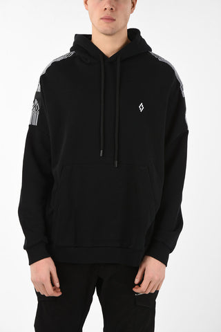 Oversized COUNTY TAPE Hoodie with Patch Pocket