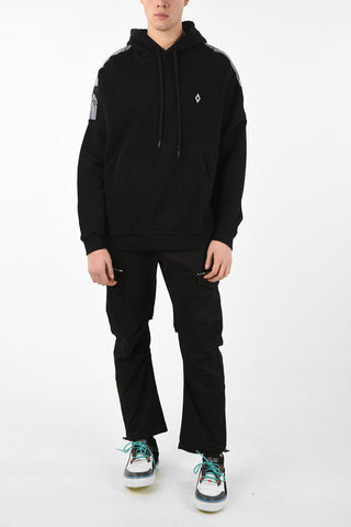 Oversized COUNTY TAPE Hoodie with Patch Pocket