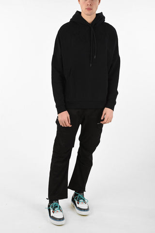 Cotton Oversized EMBOSSED WINGS Hoodie with Patch Pocket