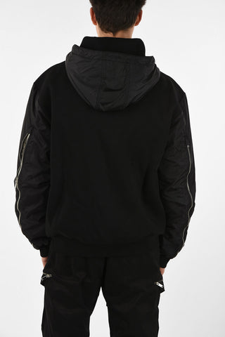 Padded CROSS BONDED Hoodie with Zip Closure 