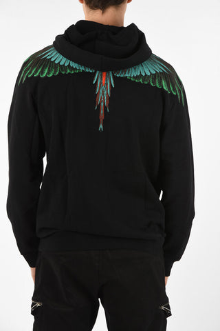 Felpa GREEN WINGS in Cotone con Cappuccio e Chiusura Zip