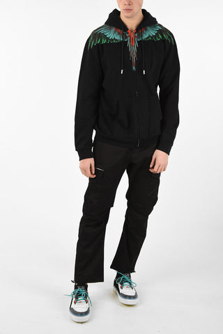 Felpa GREEN WINGS in Cotone con Cappuccio e Chiusura Zip