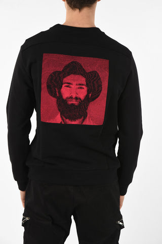 Cotton Embroidered BITMAP GAUCHO Crew-Neck Sweatshirt
