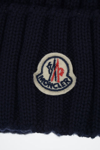 Beanie with real fur pom pon