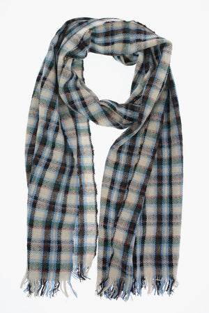 230x50cm district check and fringed ISIDORE Scarf