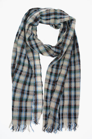 Sciarpa ISIDORE district check e con frange 230x50cm