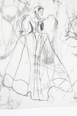 180x120cm fringed and abstract print Scarf