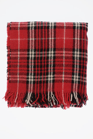 Sciarpa ISIDORE district check e con frange 230x50cm