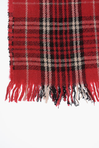 Sciarpa ISIDORE district check e con frange 230x50cm