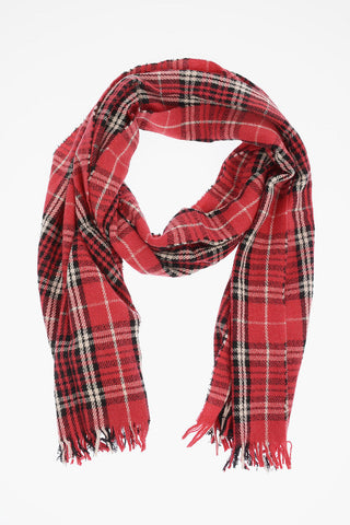 Sciarpa ISIDORE district check e con frange 230x50cm