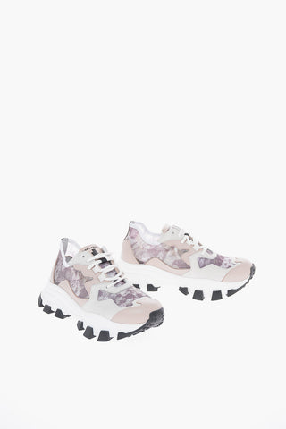Leather DRAGON TRAIL Sneakers with Reptile Printed Mesh Details