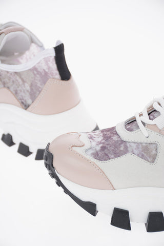 Leather DRAGON TRAIL Sneakers with Reptile Printed Mesh Details