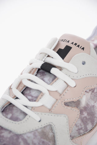 Leather DRAGON TRAIL Sneakers with Reptile Printed Mesh Details