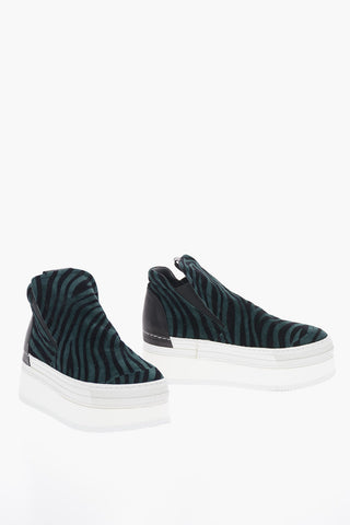 Animal Printed Slip On Platform Sneakers