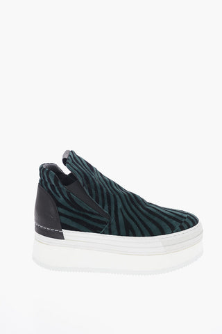 Animal Printed Slip On Platform Sneakers