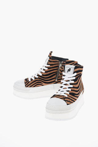 Animal Printed Platfrom High Top Sneakers
