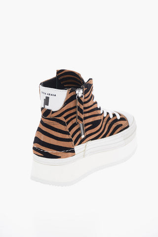 Animal Printed Platfrom High Top Sneakers