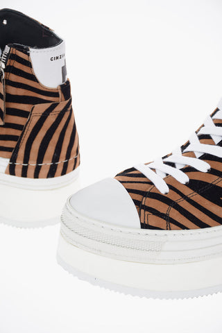 Animal Printed Platfrom High Top Sneakers