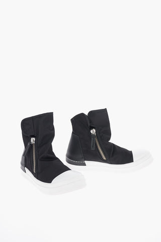 Textile SKIN High Top Sneakers with Double Zip Fastenings