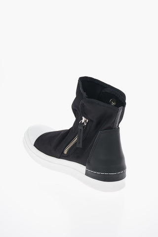 Textile SKIN High Top Sneakers with Double Zip Fastenings