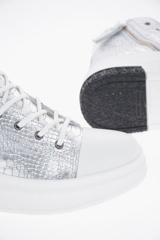 Croco Printed Metallic Leather ARAIA High Top Sneakers