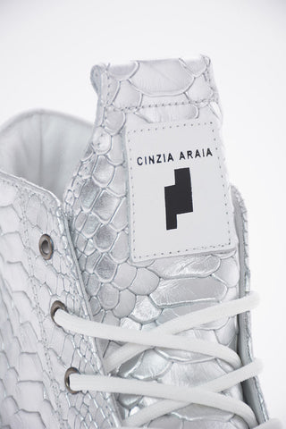 Croco Printed Metallic Leather ARAIA High Top Sneakers