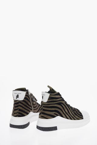 Animal Printed Textile ARAIA 74 High Top Sneakers