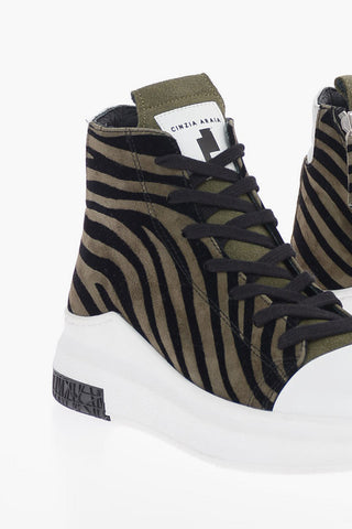 Animal Printed Textile ARAIA 74 High Top Sneakers