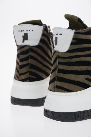 Animal Printed Textile ARAIA 74 High Top Sneakers