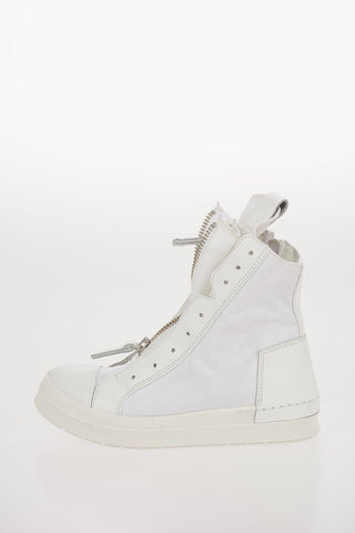 Fabric SKIN High Top Sneakers with Leather Trimmings