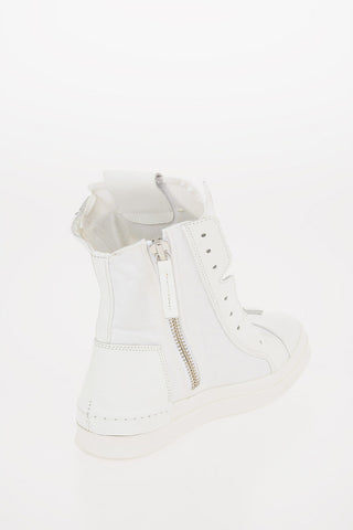 Fabric SKIN High Top Sneakers with Leather Trimmings
