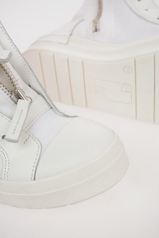 Fabric SKIN High Top Sneakers with Leather Trimmings