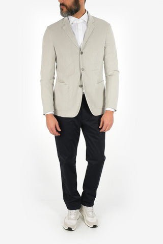 ZZEGNA 3 Button Blazer with Patch Pockets
