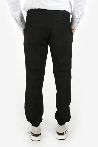 ZZEGNA Stretch Cotton Joggers With Welt Pockets