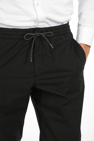 ZZEGNA Stretch Cotton Joggers With Welt Pockets