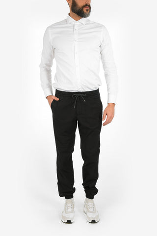 ZZEGNA Stretch Cotton Joggers With Welt Pockets