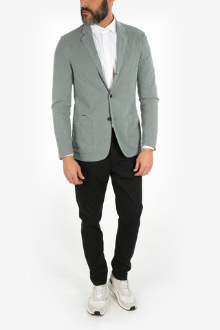 ZZEGNA 3 Button Blazer with Patch Pockets
