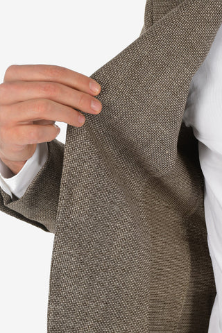 ZZEGNA Linen and Wool 2 Button Blazer with Notch Lapels